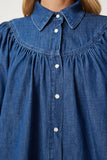 Koyu Mavi Balon Kollu Denim Gömlek RH00030