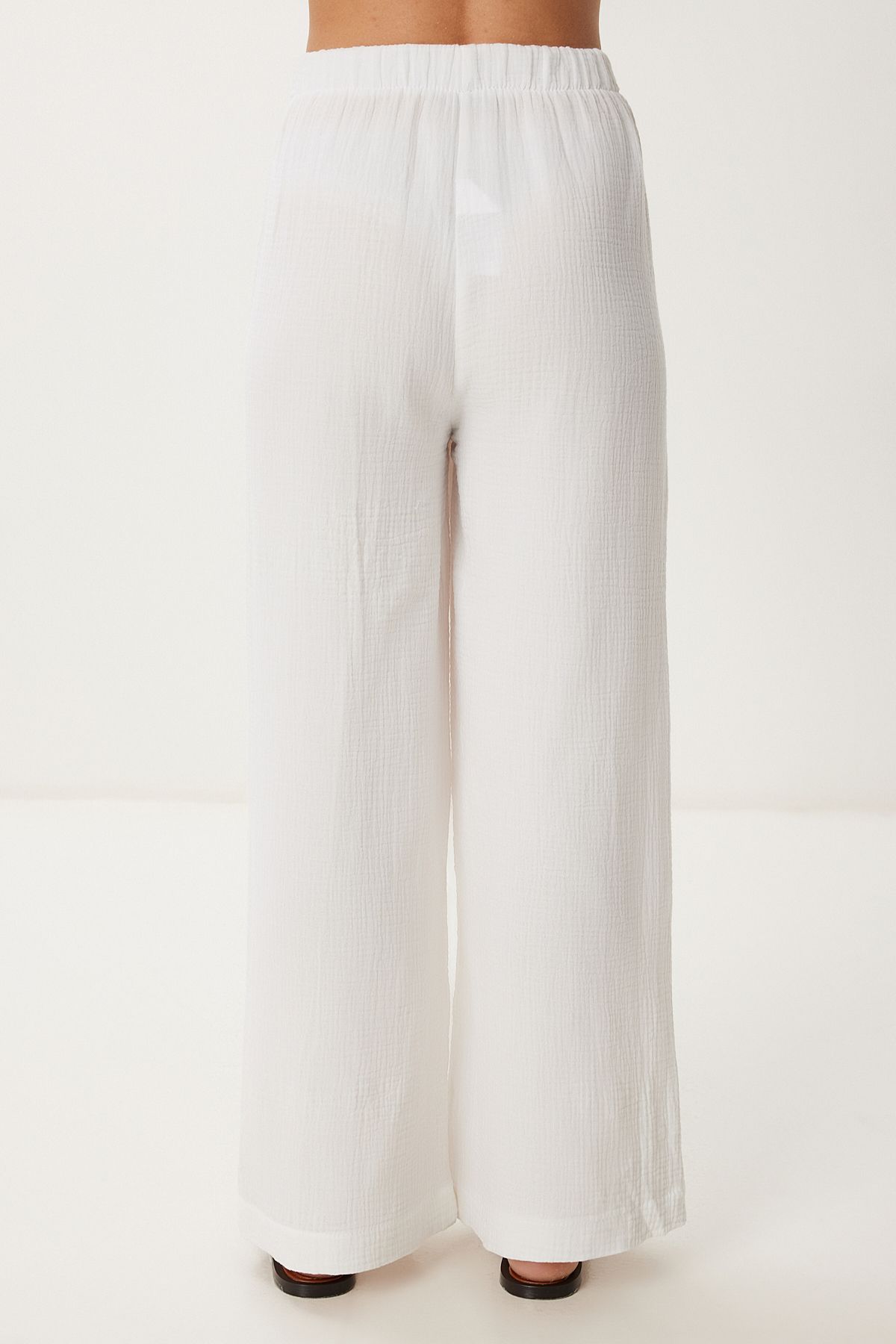 Ekru Müslin Bluz Pantolon Takım  FN03470