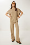 Bej Triko Bluz Pantolon Takım DP00240