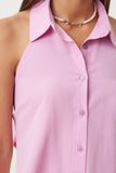 Pembe Arkadan Bağlamalı Poplin Gömlek UL00029