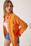 Oranj Oversize Keten Ayrobin Gömlek DD01222