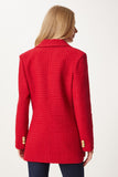 Kırmızı Düğmeli Blazer Tüvit Ceket  WF00004