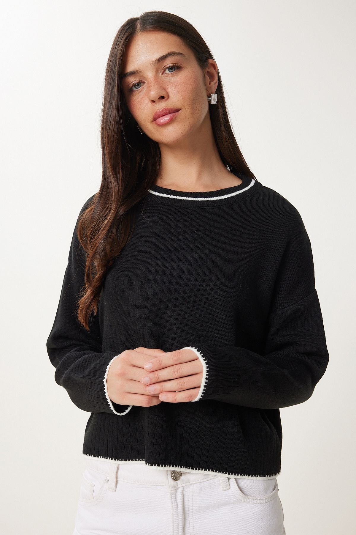 Siyah Basic Triko Kazak PF00010