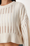 Krem Ajurlu Crop Triko Kazak MT00147