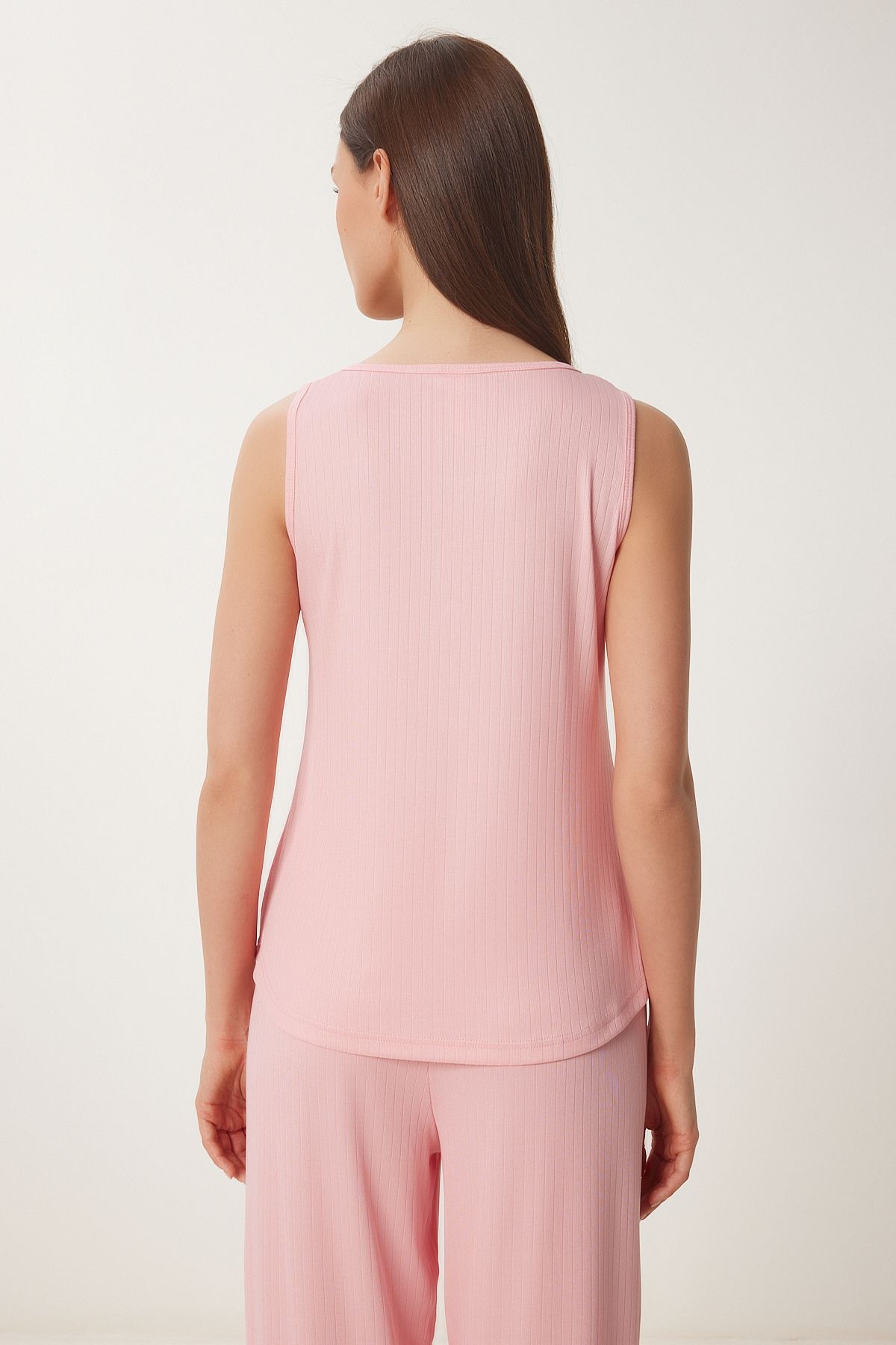 Pembe Kolsuz Viskon Pijama Takımı PQ00002