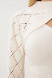 Krem Balıkçı Yaka Triko Atlet Crop Takım MT00153