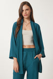 Zümrüt Yeşili Kimono Pantolon Örme Takımı BY00050