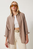 Vizon Oversize Uzun Basic Gömlek  DD00842