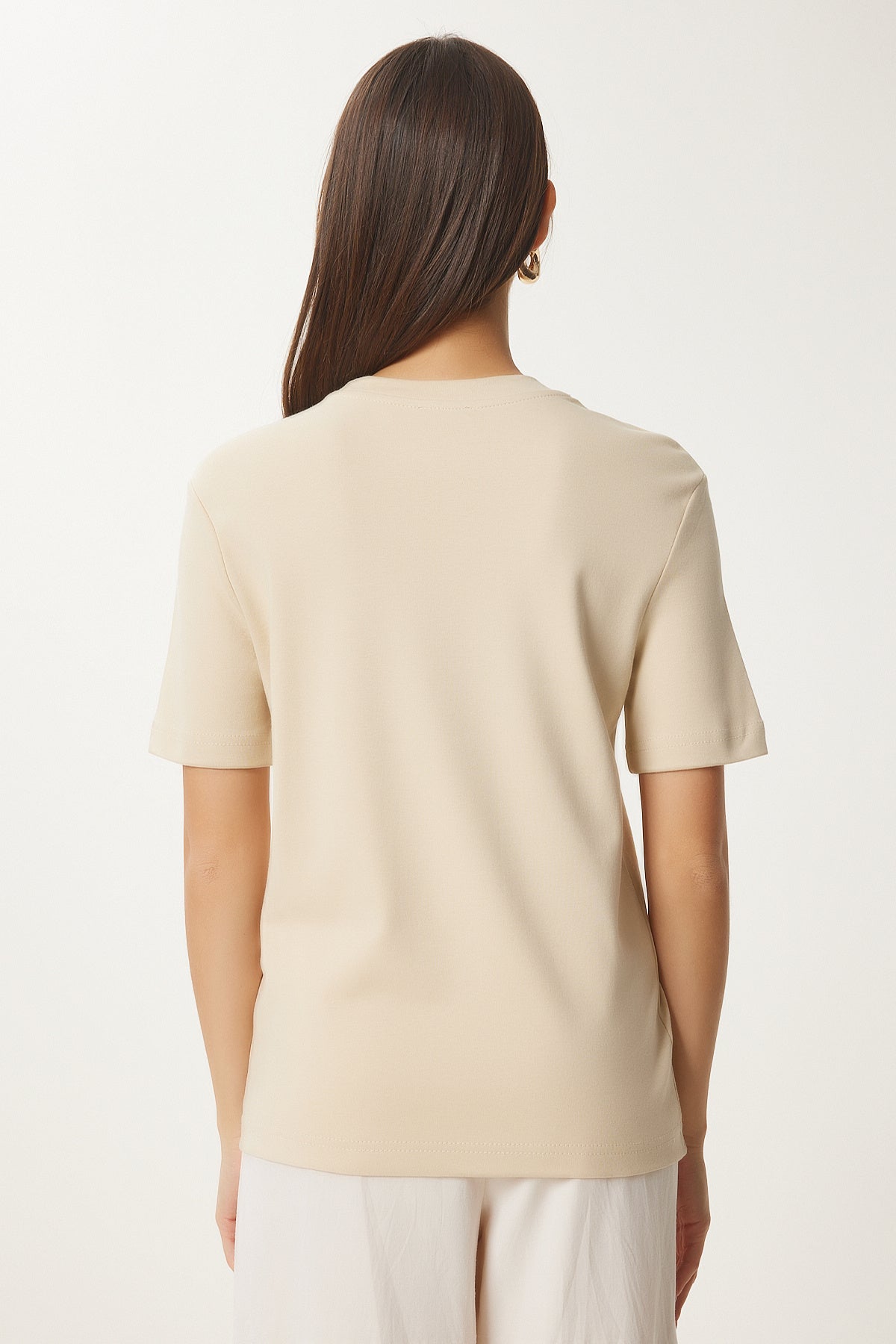 Bisküvi Pamuklu Basic Örme T-Shirt AG00001