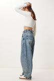 Orta Mavi Yıkamalı Baggy Denim Jean RG00080