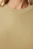 Açık Yeşil Pamuklu Basic Örme T-Shirt AG00001