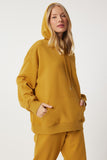 Hardal Kapüşonlu Sweatshirt Jogger Oversize Örme Eşofman Takımı PYS0027