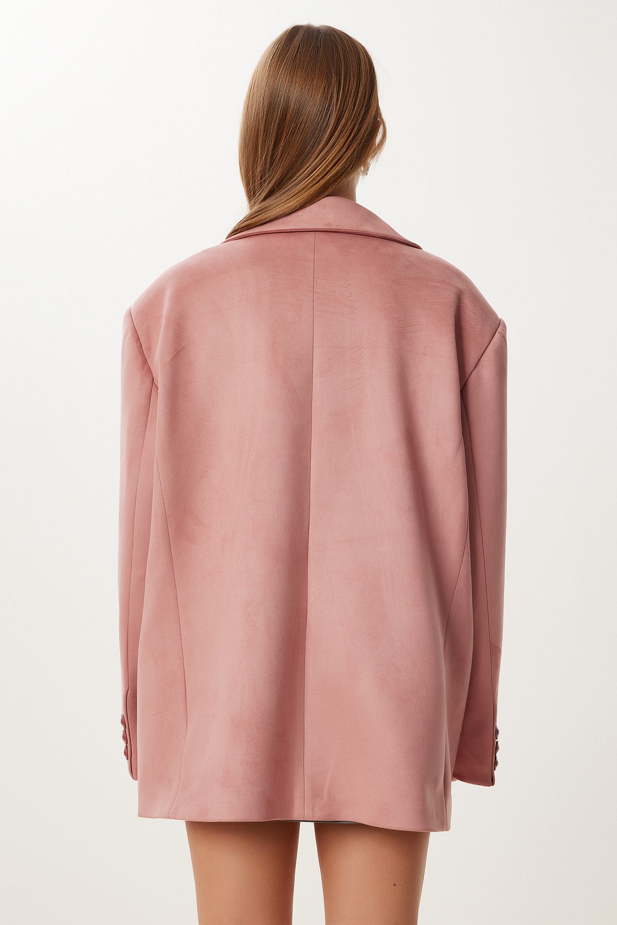 Gül Kurusu Oversize Premium Süet Ceket KT00016