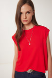 Kırmızı Basic Örme T-Shirt EN00643