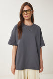 Füme Oversize Basic Örme T-shirt FW00003