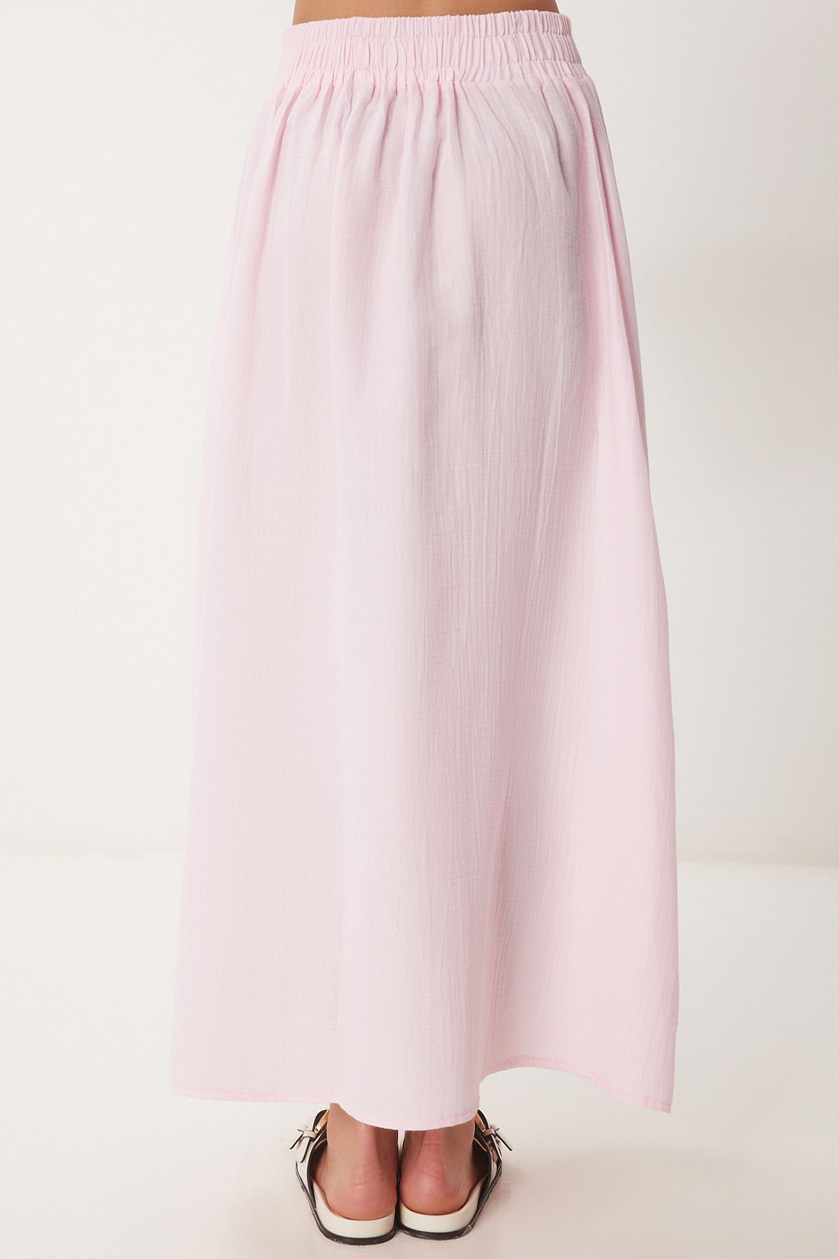 Pembe Müslin Bluz Etek Takım RV00206