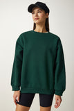 Zümrüt Yeşili Şardonlu Basic Sweatshirt OW00001