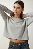 Gri Yumuşak Dokulu Crop Örme Bluz UB00214