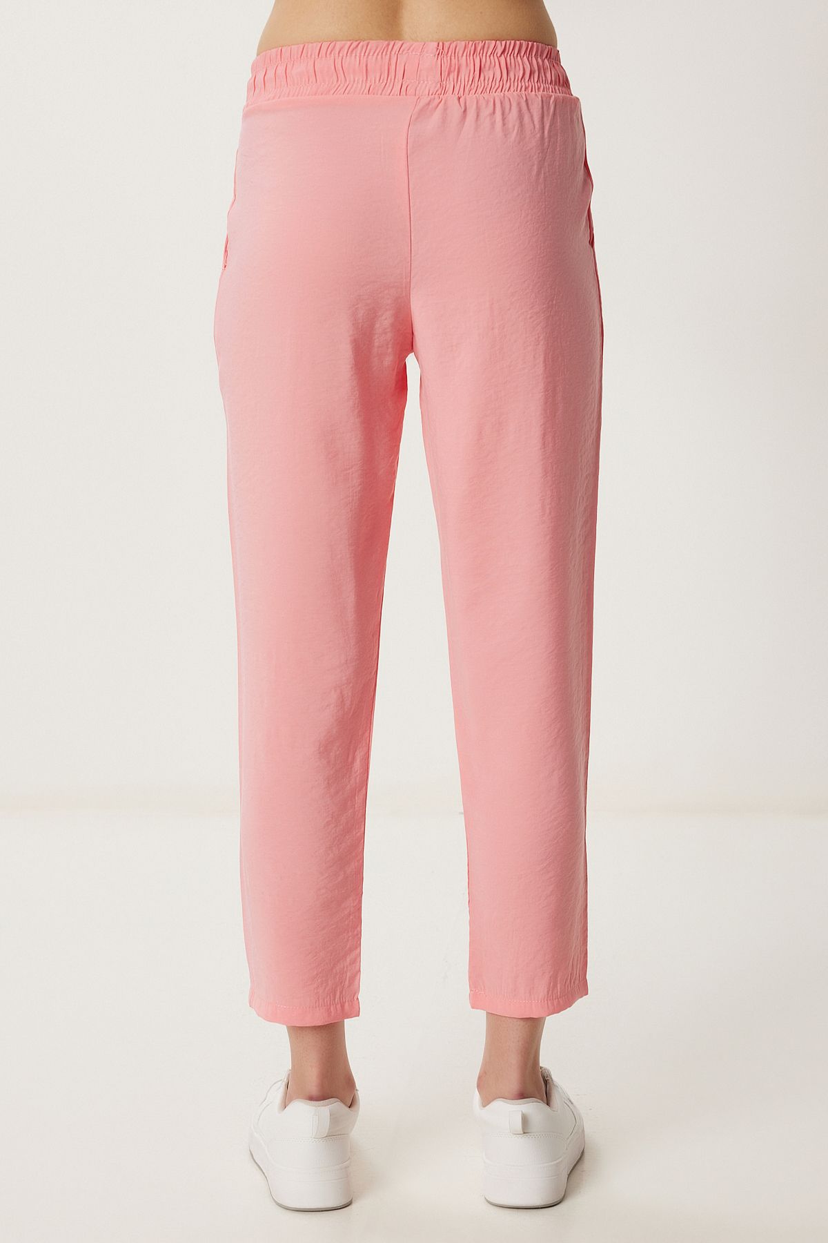 Pembe Yazlık Modal Şalvar Pantolon WF00156