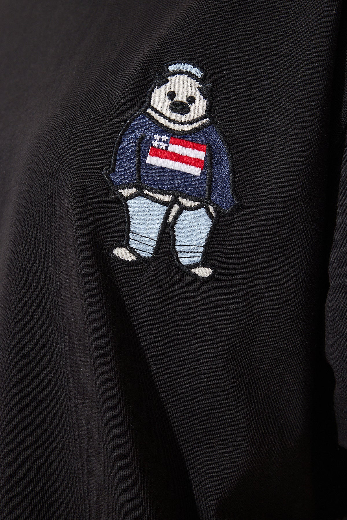 Siyah Bisiklet Yaka Nakışlı Oversize Örme T-Shirt NJ00142