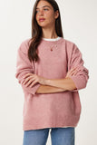 Orta Pembe Oversize Triko Kazak PN00054