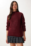 Bordo Basic Oversize Triko Kazak MX00237
