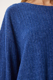 Kobalt Mavi Rahat Fitilli Örme Bluz Pantolon Takım RG00047