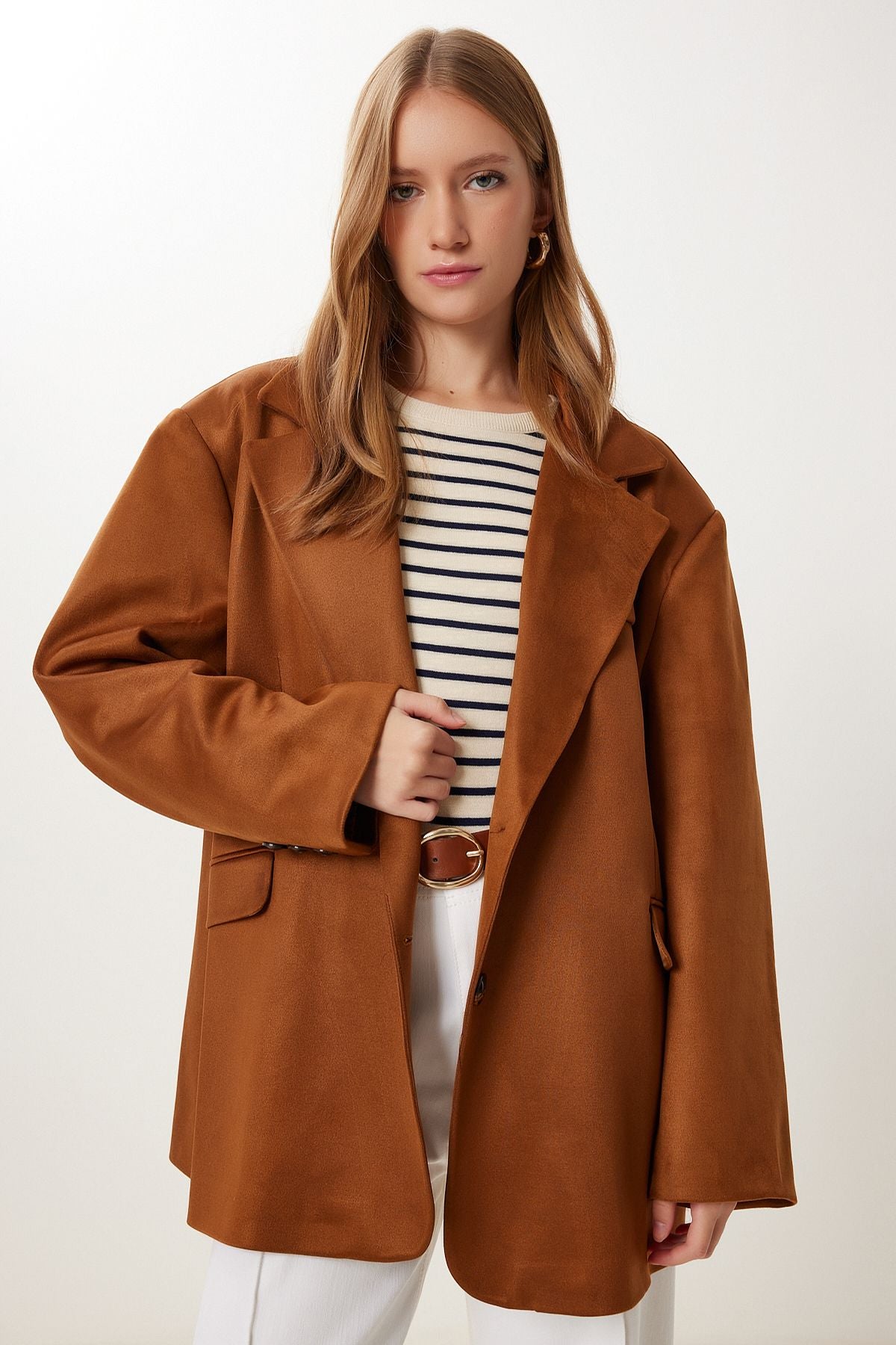 Taba Oversize Premium Süet Ceket KT00016