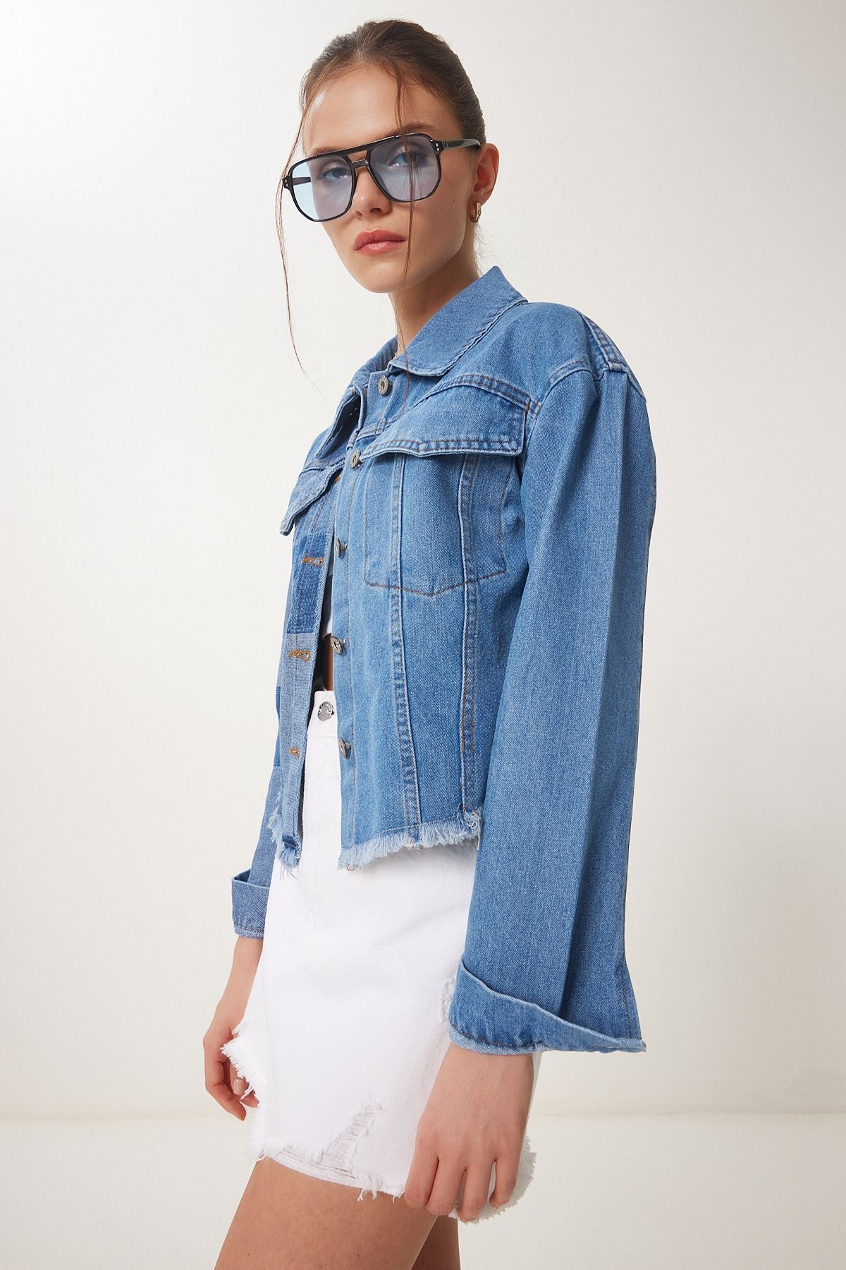 Mavi Kontrast Renkli Denim Ceket SA00034