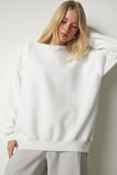 Ekru Şardonlu Oversize Sweatshirt MC00232