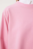 Pembe Yandan Yırtmaçlı Oversize Örme Sweatshirt UL00050