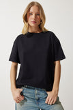 Siyah Bol Basic Pamuklu T-Shirt BP00151