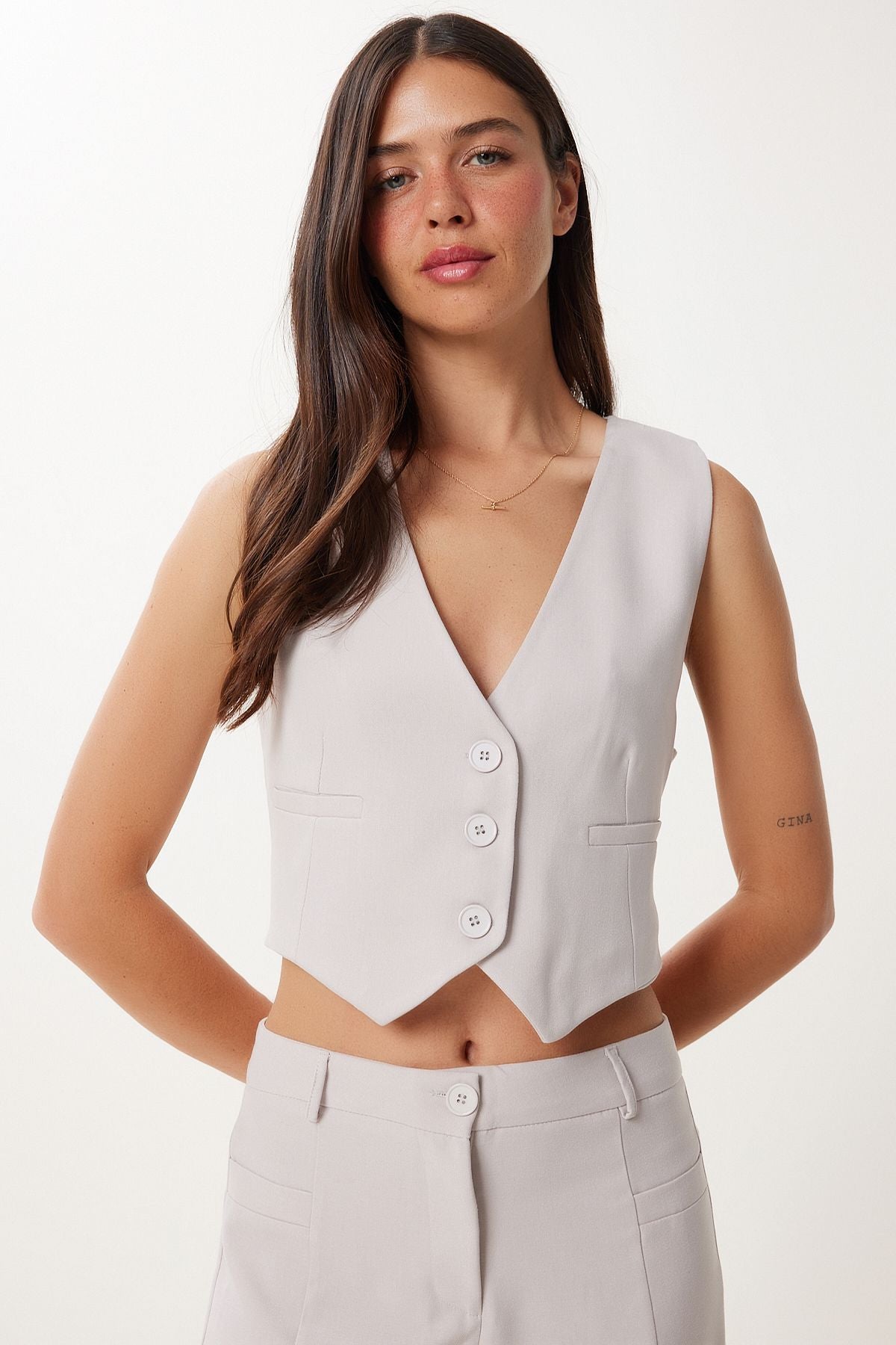 Taş Dokuma Yelek Pantolon Takım FN03463