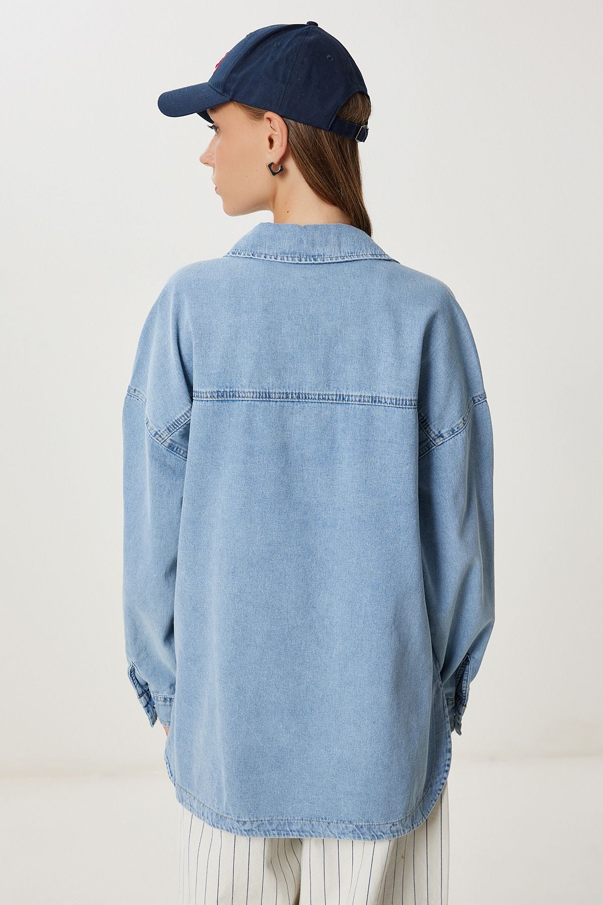Açık Mavi Cepli Denim Ceket VC00009