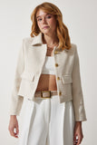 Kemik Crop Tüvit Blazer Ceket TO00039