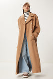 Bisküvi Premium Oversize Kaşe Kaban FN03441