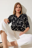 Siyah Desenli Basic  Gömlek BH00326