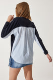 Lacivert Mavi Poplin Detaylı Örme Sweatshirt MC00274