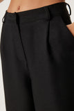 Siyah Boru Paça Dokuma Pantolon  FN03310