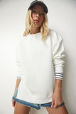 Ekru Fermuar Detaylı Şardonlu Örme Sweatshirt UB00148