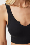 Siyah Askılı Crop Örme Bluz OW00030