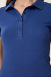 Lacivert Polo Yaka Örme T-Shirt FK00039