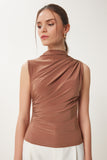 Taba Drapeli Sandy Örme Bluz RX00054