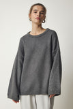 Gri Oversize Basic Triko Kazak KB00034