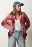 Kırmızı Oduncu Oversize Kaşe Gömlek Ceket TU00035