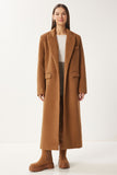 Camel Kruvaze Yaka Kaşe Kaban FN03397