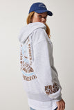 Gri Kapüşonlu Şardonlu Örme Sweatshirt UB00251