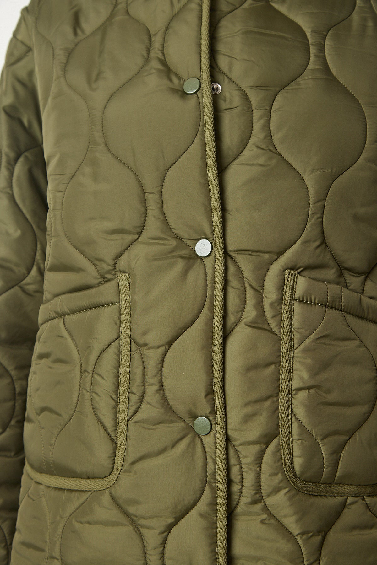 Haki Cepli Oversize Kapitone Mont DZ00098