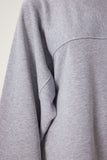 Gri Geniş Kol Oversize Örme Sweatshirt  FN03334