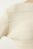 Krem Fitilli Crop Triko Kazak Etek Takım YY00190